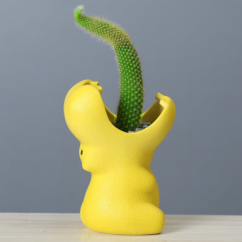 Gadget Gerbil Yellow Mini Hippo Flower Pot