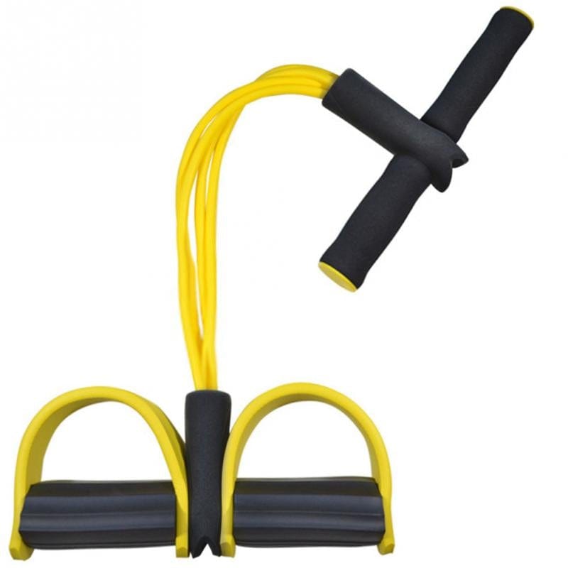 Gadget Gerbil Yellow Natural Latex Foot Pedal Elastic Pull Rope with Handle Fitness Equipment Bodybuilding Expander