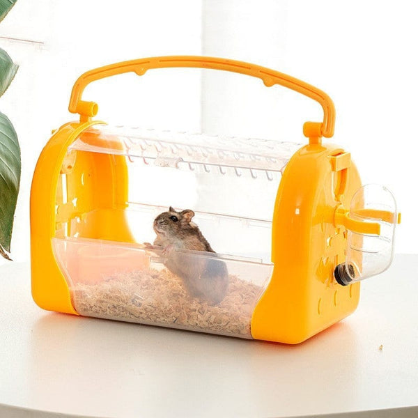 Gadget Gerbil Yellow Portable Cage To Go Out Transparent Bag Hamster Out To Carry Cage