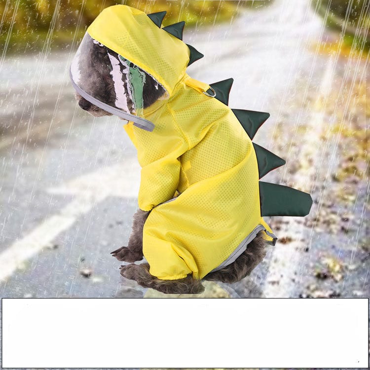 Gadget Gerbil Yellow / S Dog Dinosaur Transparent Raincoat