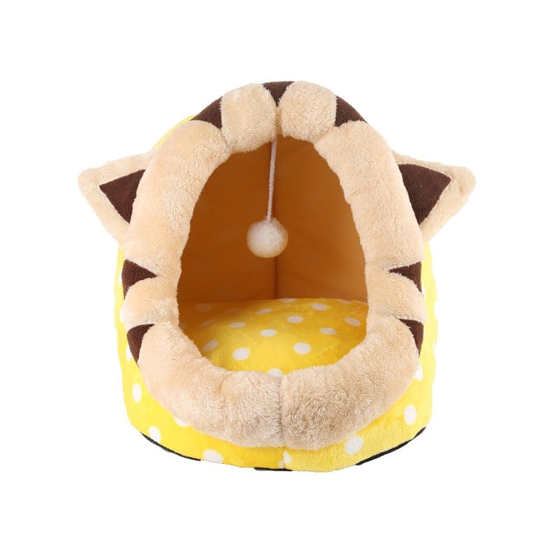 Gadget Gerbil Yellow / S Foldable Cow Pattern Cat Bed