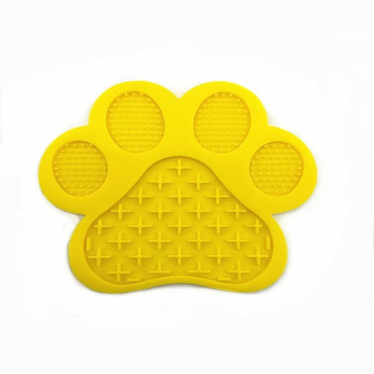 Gadget Gerbil Yellow Silicone Paw Shaped Pet Licking Mat