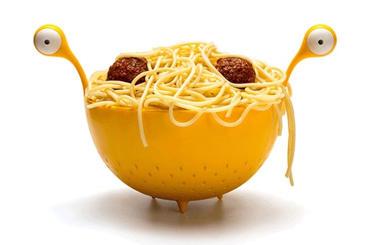 Gadget Gerbil Yellow Spaghetti Monster Colander Strainer