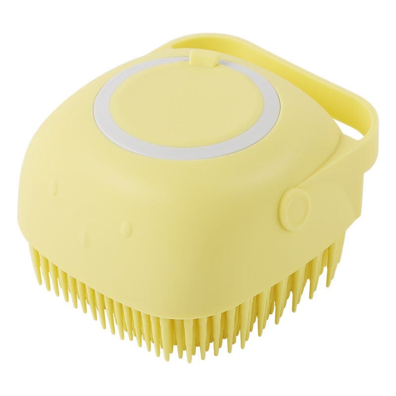 Gadget Gerbil Yellow / square Silicone Bath Brush For Dogs And Cats
