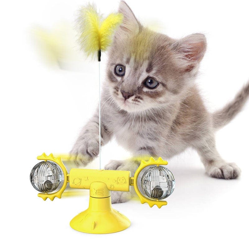 Gadget Gerbil Yellow Turntable Cat Turntable Cat Windmill  Glowing Toy