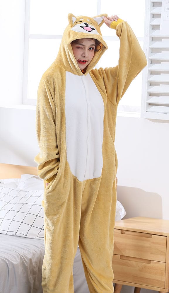 Gadget Gerbil Yellow / XL Adult Shiba Inu Onesie Pajamas